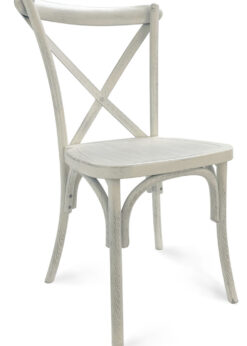 White Distressed Resin Cross Back Chair 45 CXRWD-ZG-T