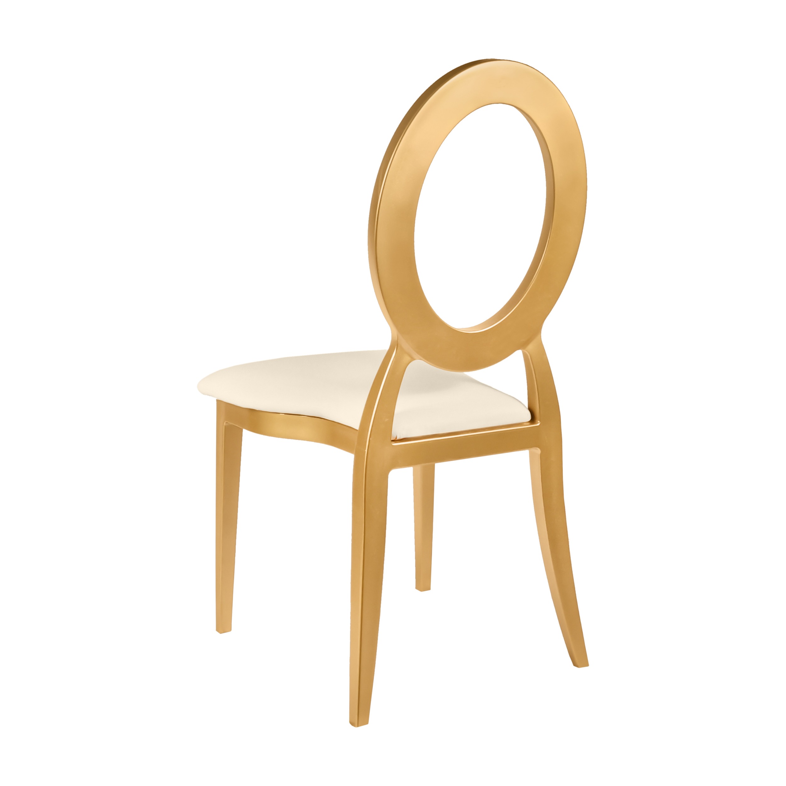 COZRGIVYIVY ZG T Chair Oz Resin Gold Frame, Ivory Vinyl Seat, Ivory Vinyl Back (Z Series) Right 1