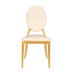 COZRGIVYIVY ZG T Chair Oz Resin Gold Frame, Ivory Vinyl Seat, Ivory Vinyl Back (Z Series) Front