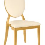 COZRGIVYIVY ZG T Chair Oz Resin Gold Frame, Ivory Vinyl Seat, Ivory Vinyl Back (Z Series) Right