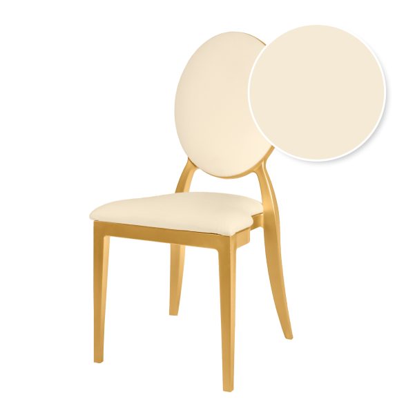 COZRGIVYIVY ZG T Chair Oz Resin Gold Frame, Ivory Vinyl Seat, Ivory Vinyl Back (Z Series) Switch