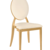 Gold Resin OZ Chair with Ivory Vinyl Seat and Removable Ivory Vinyl Back COZRGIVYIVY-ZG-T