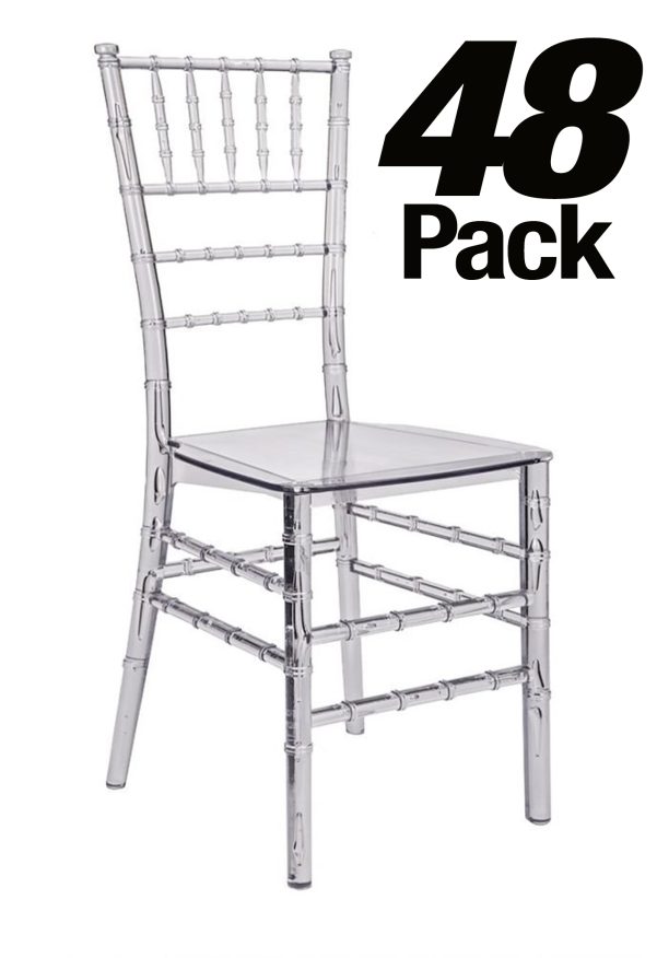 48 Pack Clear Resin Thinvisible Chiavari Chair CCRC-MONO-THIN-ZG-T-48