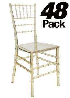 48 Chair Pack, Clear Gold Champagne Resin Thin-Seat Chiavari Chair by Chivari CCRCHG-MONO-THIN-ZG-T-48