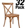 Walnut Resin Steel Skeleton Cross Back Chair – 32 Unit Bundle by Chivari CXRW-STEEL-CX-T-32