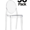 56 Pack Clear Resin Oval Back Victoria Ghost Chair : CGRVC-ZG-T-56