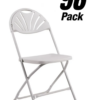 White Plastic Fan Back Folding Chair (Steel-Poly Chair), 96 Chair Bundle  CFPW-FAN-CX-T-96