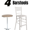 Cocktail Kit: 4 White ToughWood Chiavari Barstools Plus a 30" Cocktail Table KIT-TCOTL-BCWW4-T