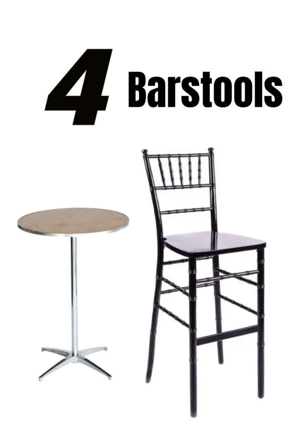 Cocktail Kit: 4 Black ToughWood Chiavari Barstools Plus a 30" Cocktail Table