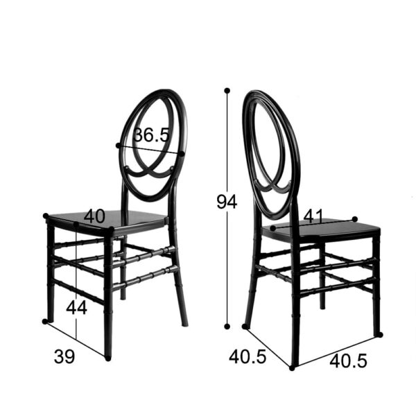 Black Resin Infinity Chair Dimensions CIRB-ZG-T