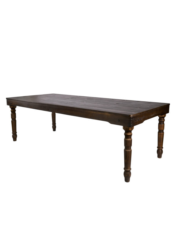 Fruitwood 8 Foot (96" x 40") Rectangle Farmhouse Table by Chivari TFARMRT9640-FRUITWOOD-T-LEG-AX-T