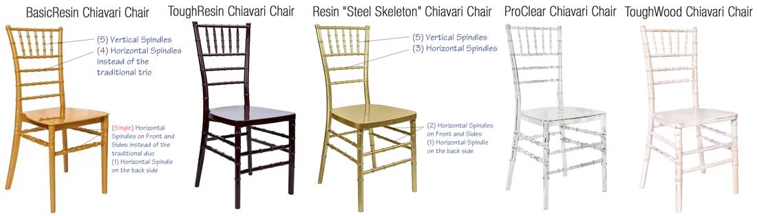 Chiavari Chairs side by side comparison.