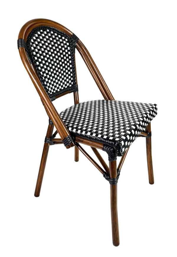 Black & White Bistro Chair Armless : CBPBLA-AX-T