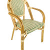 Beige & Green with Arms Bistro Chair CBPAW-AX-T