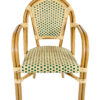 Beige & Green with Arms Front Bistro Chair CBPAW-AX-T