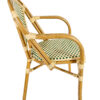 Beige & Green with Arms Right Bistro Chair CBPAW-AX-T