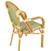 Beige & Green with Arms Right 2 Bistro Chair CBPAW-AX-T