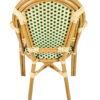 Beige & Green with Arms Back Bistro Chair CBPAW-AX-T