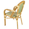 Beige & Green with Arms Left Back 1 Bistro Chair CBPAW-AX-T