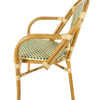 Beige & Green with Arms Left Back 2 Bistro Chair CBPAW-AX-T