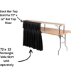 Black Bar Top Riser Skirt for 72 X 12