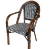 Black and White Bistro Chairs with Arms Left 45 CBPABLA-AX-T