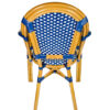 Blue and White Bistro Chair with Arms Back CBPABLU-AX-T