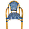 Blue and White Bistro Chair with Left 45 Front CBPABLU-AX-T