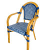 Blue and White Bistro Chair with Left 45 Right CBPABLU-AX-T