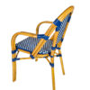 Blue and White Bistro Chair with Left Right CBPABLU-AX-T