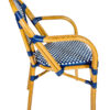 Blue and White Bistro Chair with Arms Right CBPABLU-AX-T