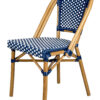 Blue and White, Armless, French Bistro Patio Dining Chair by Chivari CBPBLU-AX-T