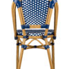 Blue and White, Armless, French Bistro Patio Dining Chair by Chivari CBPBLU-AX-T