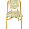 Beige and Green Bistro Chair Armless fRONT CBPW-AX-1