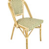 Beige and Green Bistro Chair Armless 45 CBPW-AX-1