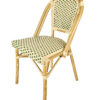 Beige and Green Bistro Chair Armless left 45 CBPW-AX-1