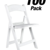 100 Chair Pack, White ToughResin Folding Chair by Chivari, Minimum 650 lbs CFRW-CX-T-100