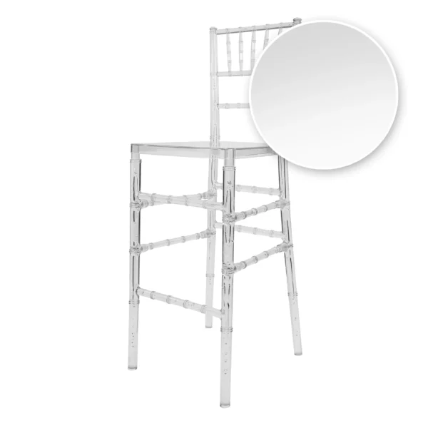 Clear Resin ProClear Unassembled Chiavari Barstool BCRC-U-ZG-T-4 Left Swatch