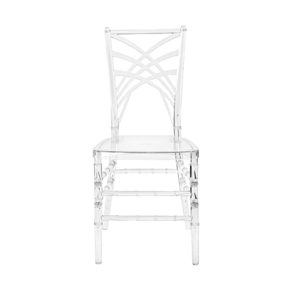 Chameleon Resin Clear Chiavari Chair by Chivari Front CCMRC-ZG-T