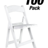 100 Chair Pack, White SuperResin Folding Chair 800 lbs Weight Capacity CFRW-AX-T-100