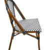 Black on White Textillane Bistro Chairs Armless Right CBTBLA-ZG-T