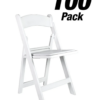 100 Chair Pack, White SuperResin Folding Chair, 500 lbs Weight Capacity CFRW-X-AX-T-100