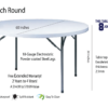 60 inch Round Plastic Banquet Table TPLSRD60-AX1-T