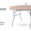 66 Inch Round Plywood Banquet Table TPLYRD66M-AX-T