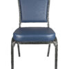 Blue Vinyl Banquet Chair Front