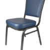 Blue Vinyl Banquet Chair Left 45