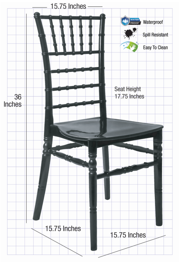 Black BasicResin Chiavari Chair CCPB-v22-SG-T