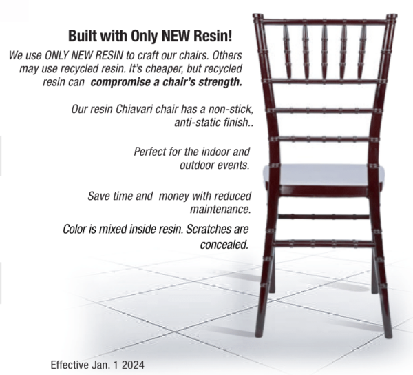 Mahogany ToughResin Mono-Frame Chiavari Chair CCRM-MONO-AX-T