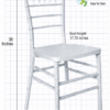 White ToughResin Mono-Frame Chiavari Chair CCRW-MONO-AX-T