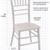 White Distressed Toughwood Real Wood Chiavari Chair CCWWD-ZG-T